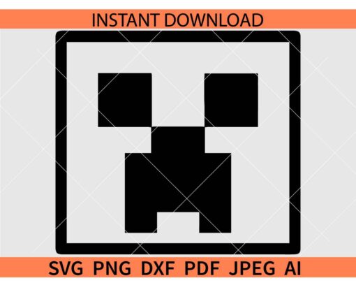 Minecraft Game head SVG, Mncrft SVG, Game Head SVG