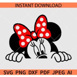Minnie peeking SVG, Peeking Minnie Mouse SVG