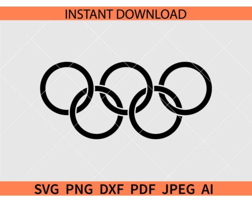 Olympic Logo black SVG, Olympic Rings Black SVG
