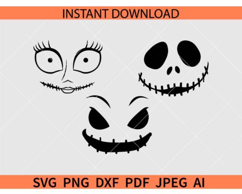 Oogie Boogie inspired faces SVG, Oogie Boogie faces Bundle SVG, Oogie Boogie faces Sticker SVG