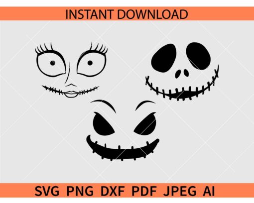 Oogie Boogie inspired faces SVG, Oogie Boogie faces Bundle SVG, Oogie Boogie faces Sticker SVG