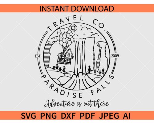 Paradise Falls Adventure is Out There SVG, Travel Co Paradise Falls SVG