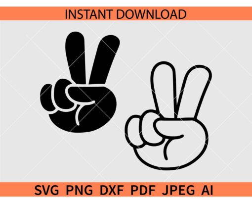 Peace Sign SVG, Peace Hand ASL SVG