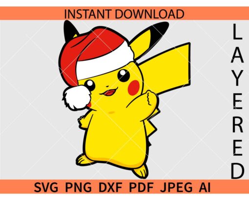 Pokemon Christmas SVG, Santa Pokemon SVG