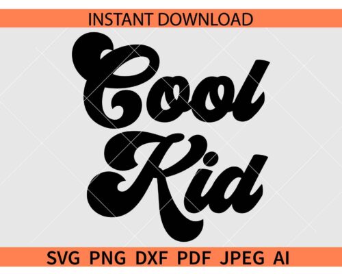 Retro Cool Kid SVG, Swoosh Cool Kid SVG