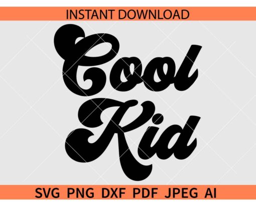 Retro Cool Kid SVG, Swoosh Cool Kid SVG