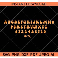 Retro Groovy Letters SVG, Retro Groovy Numbers SVG
