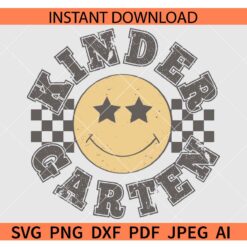 Retro Kindergarten smiley Face checkered SVG, Kindergarten Smiley Face Checkered SVG