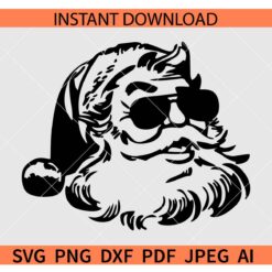  Retro Santa with sunglasses SVG, Santa Claus Sunglasses SVG