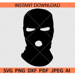 SKI mask Silhouette SVG, Gangsta Ski mask SVG, Balaclava Mask SVG