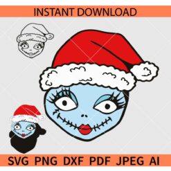 Sally Christmas SVG, Santa Sally SVG, Sally with Santa Hat SVG
