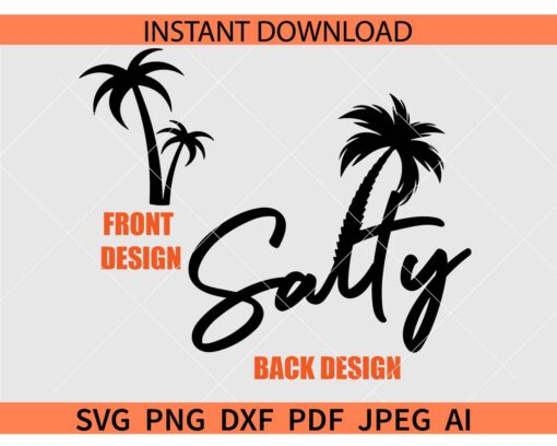 Salty Palm Trees SVG, Trendy Summer SVG, Salty Summer svg