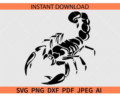 Scorpion silhouette SVG, Scorpion vector SVG