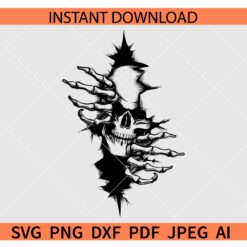 Skull In The Wall SVG, Skull Crushing Wall SVG