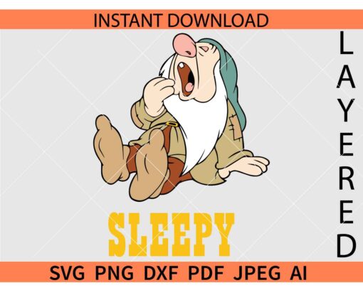 Sleepy dwarf SVG, Sitting Sleepy dwarf SVG
