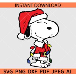 Snoopy Christmas SVG, Santa Snoopy SVG