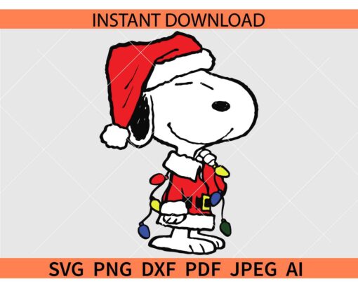 Snoopy Christmas SVG, Santa Snoopy SVG