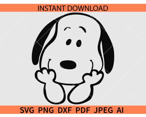 Snoopy Peanuts SVG, Snoopy Head SVG, Snoopy Sketch SVG