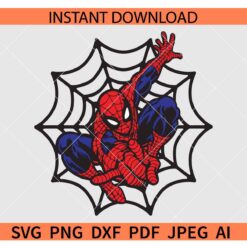 Spiderman on web SVG