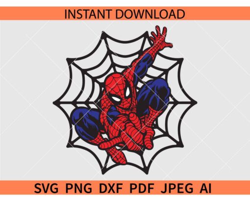 Spiderman on web SVG