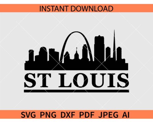 St Louis Skyline SVG, St Louis Skyline Silhouette SVG