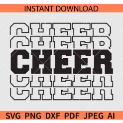 Stacked Cheer SVG, Cheer Stacked SVG, Cheerleading SVG