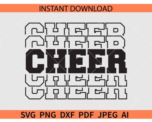 Stacked Cheer SVG, Cheer Stacked SVG, Cheerleading SVG