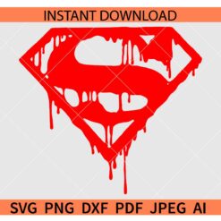  Drippy Superman logo SVG, Superman logo Dripping SVG