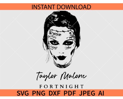 Taylor Swift TTPD Malone SVG, The Tortured Poets Department SVG, Taylor Swift Fortnight Post Malone Tattoo SVG
