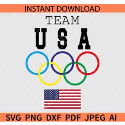 Team USA Olympic Rings SVG, Team USA Olympic Rings Flag SVG