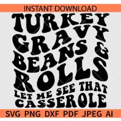 Turkey Gravy beans and rolls  SVG, Turkey Gravy beans and rolls Let me see that casserole SVG