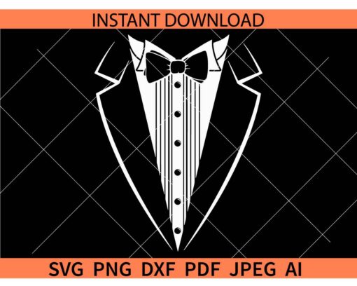 Tuxedo SVG, Tuxedo Shirt SVG, Bow tie Shirt SVG, necktie Shirt SVG