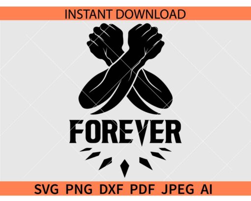 Wakanda Forever cross arms SVG, Forever Salute SVG, Black Panther Hand Gesture SVG