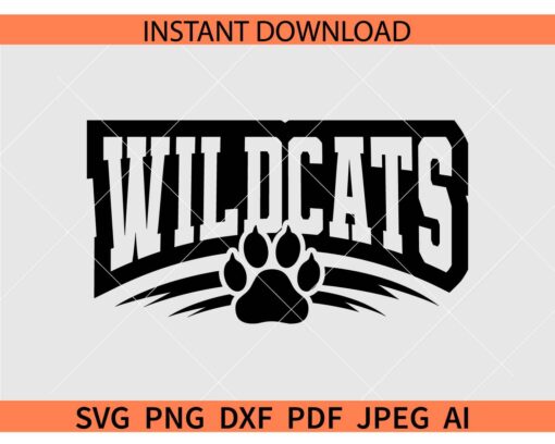 Wildcats SVG, Wildcats Paw SVG, The Wildcats SVG