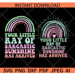 Your Little Ray of Sarcastic Sunshine Has Arrived Rainbow SVG
