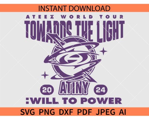 Ateez Towards The Light Tour SVG, Ateez world Tour SVG