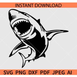 Attacking Shark Silhouette SVG, Shark SVG, Shark Clipart SVG, Sharks Mascot SVG