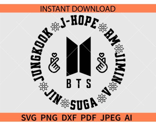 BTS members, Jungkook SVG, Jimin SVG, Sugar SVG