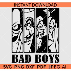 Bad Boys Disney Villain SVG, Bad Boys Villains SVG, Villains Gents SVG