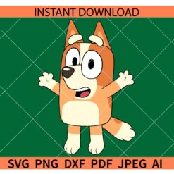 Bingo-Jump-Layered-SVG, Blue Character Bingo SVG, Bingo Jump Clipart SVG