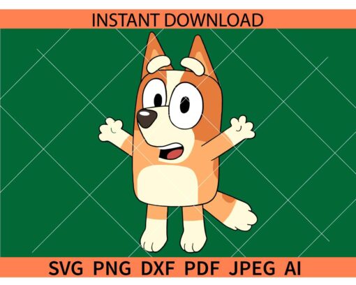 Bingo-Jump-Layered-SVG, Blue Character Bingo SVG, Bingo Jump Clipart SVG