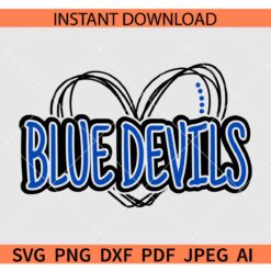 Blue Devils heart SVG, Duke University Blue Devils SVG