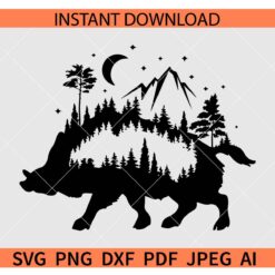 Boar mountain scene SVG, Boar Forest Knight scene SVG