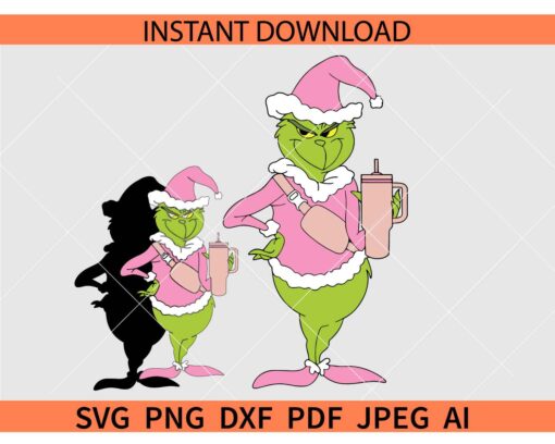 Bougie Grinch SVG, Bougie Grinch Iced Coffee SVG, Bougie Grinch Stanley Tumbler Inspired SVG