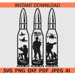 Bullet Soldier Scene SVG, Soldier Scene inside Bullet SVG