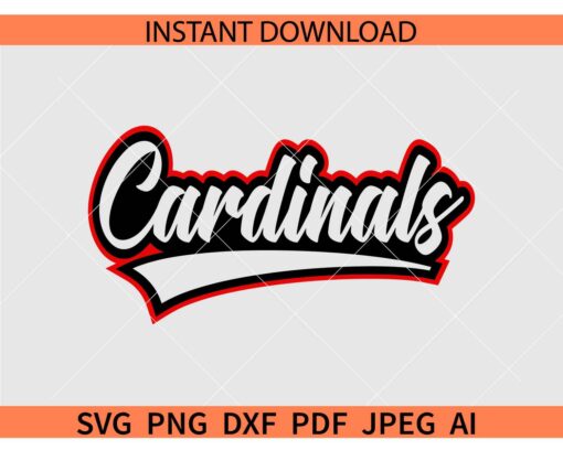 Cardinals Mascot Swoosh SVG
