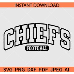 Chiefs football varsity font SVG, The Chiefs Sports SVG