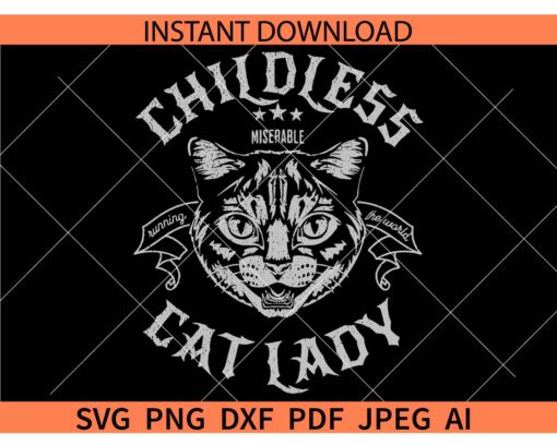 Childless Miserable Cat Lady SVG, Kamala Childless Cat Lady SVG