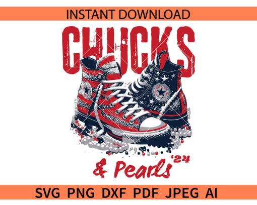 Chucks and Pearls Kamala Harris SVG