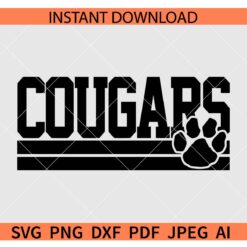 Cougars Paw SVG, The Cougars SVG